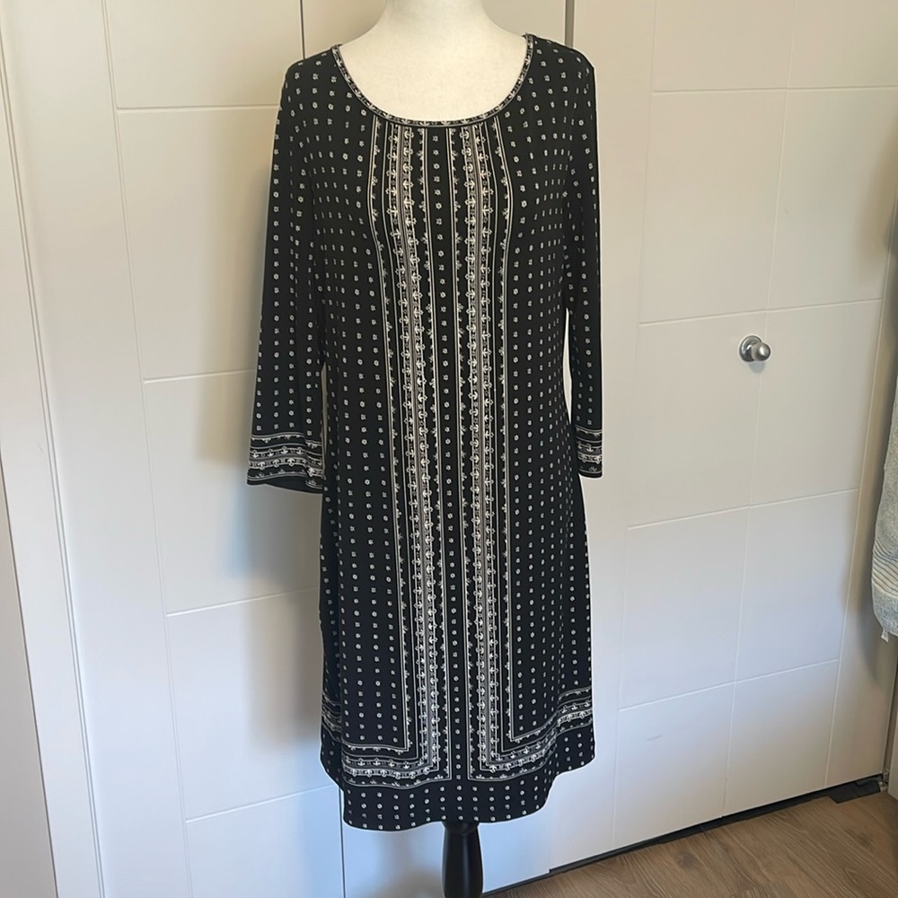 Max Studio black&white floral print dress, size M